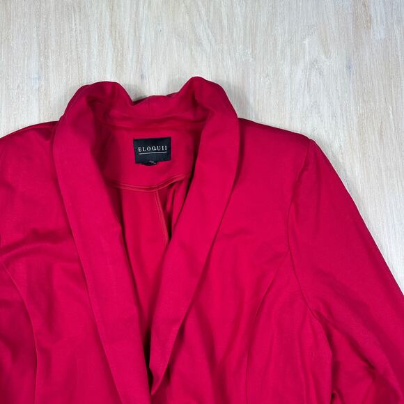 Eloquii Red Power Statement Corporate Glam Single Button Workwear Blazer Plus 24 - Picture 2 of 14